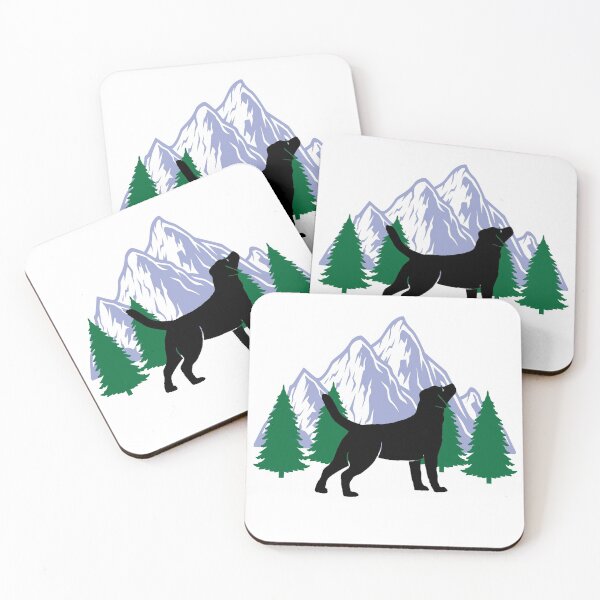 Item preview, labrador dog silhouette mountain tree christmas designed and sold by alaechamlal.