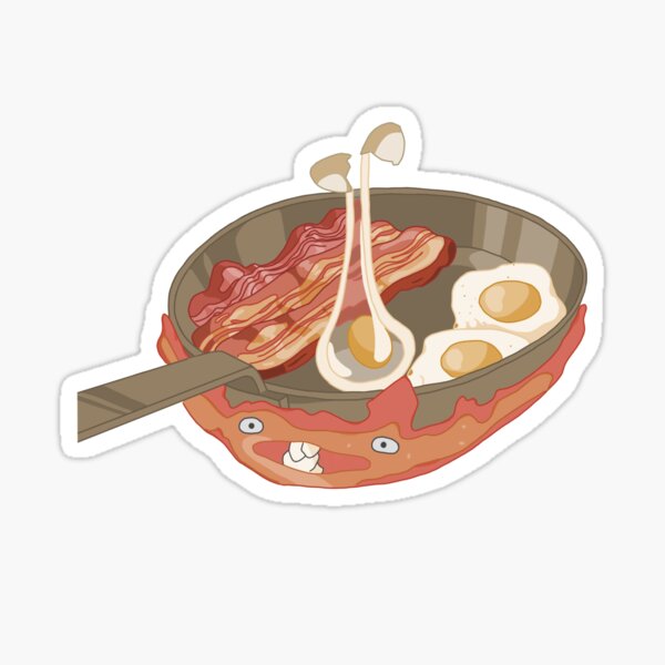 Calcifer (con tocino y huevos) Pegatina