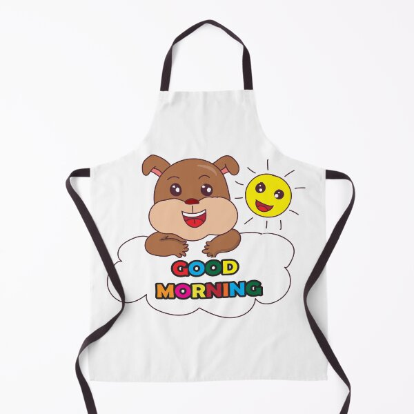 Item preview, cartoon cute kawaii dog on cloud with sun say good morning designed and sold by saputoko09.