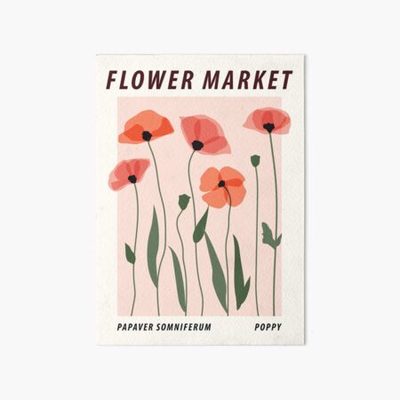 Item preview, Flower market print, Exhibition print, Poppy, Posters aesthetic, Floral art, Botanical print, Cottagecore designed and sold by KristinityArt.
