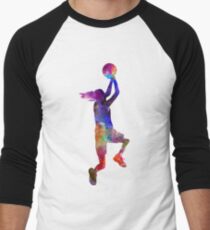 junge Frau Basketballspieler 05 Baseballshirt mit 3/4-Arm