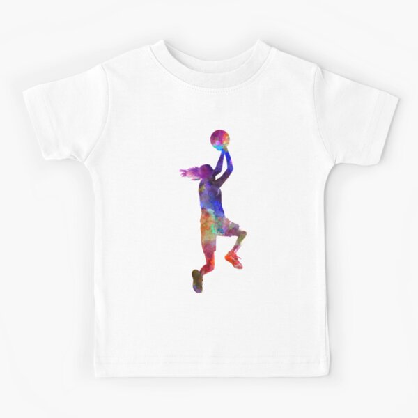 young woman basketball player 05 Kids T-Shirt