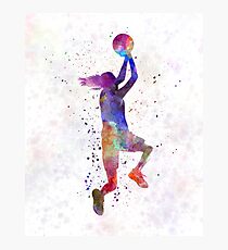 junge Frau Basketballspieler 05 Fotodruck