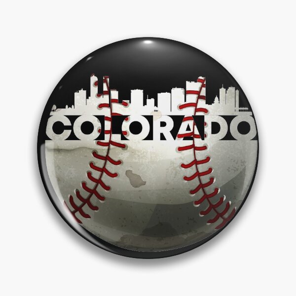 Artikelvorschau, Herausragender Colorado Baseball Ball mit echter Skyline von Denver aus Colorado entworfen und verkauft von Urosek.