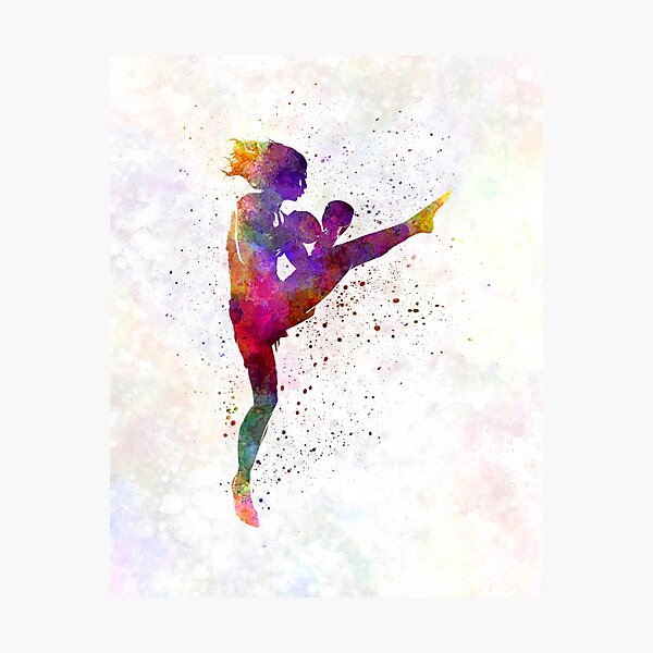 woman boxer boxing kickboxing silhouette isolated 01 Photographic Print