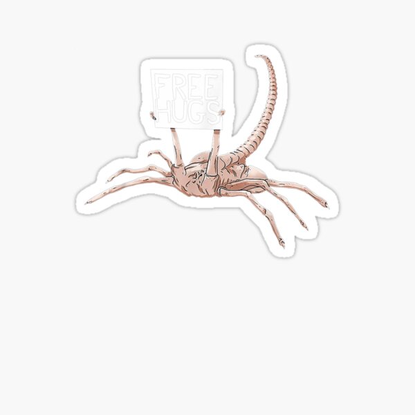 Free Hugs Funny Facehugger Aliens  Sticker