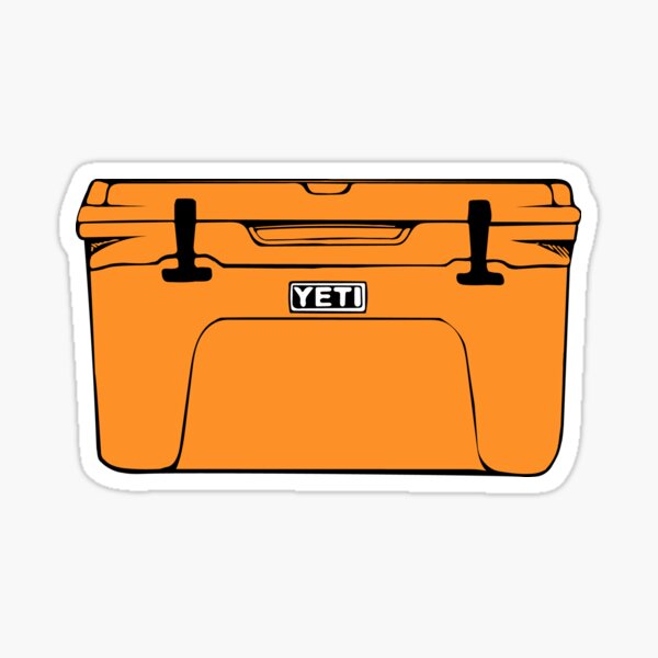 I've been waiting for King Crab Orange to come out for the past month  because I already knew the first sticker I was going to put on the cooler.  My first yeti