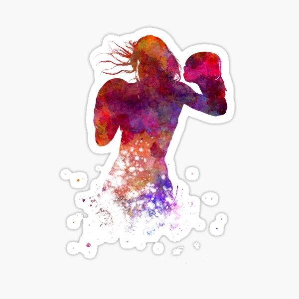 Item preview, woman boxer boxing kickboxing silhouette isolated 02 designed and sold by paulrommer.