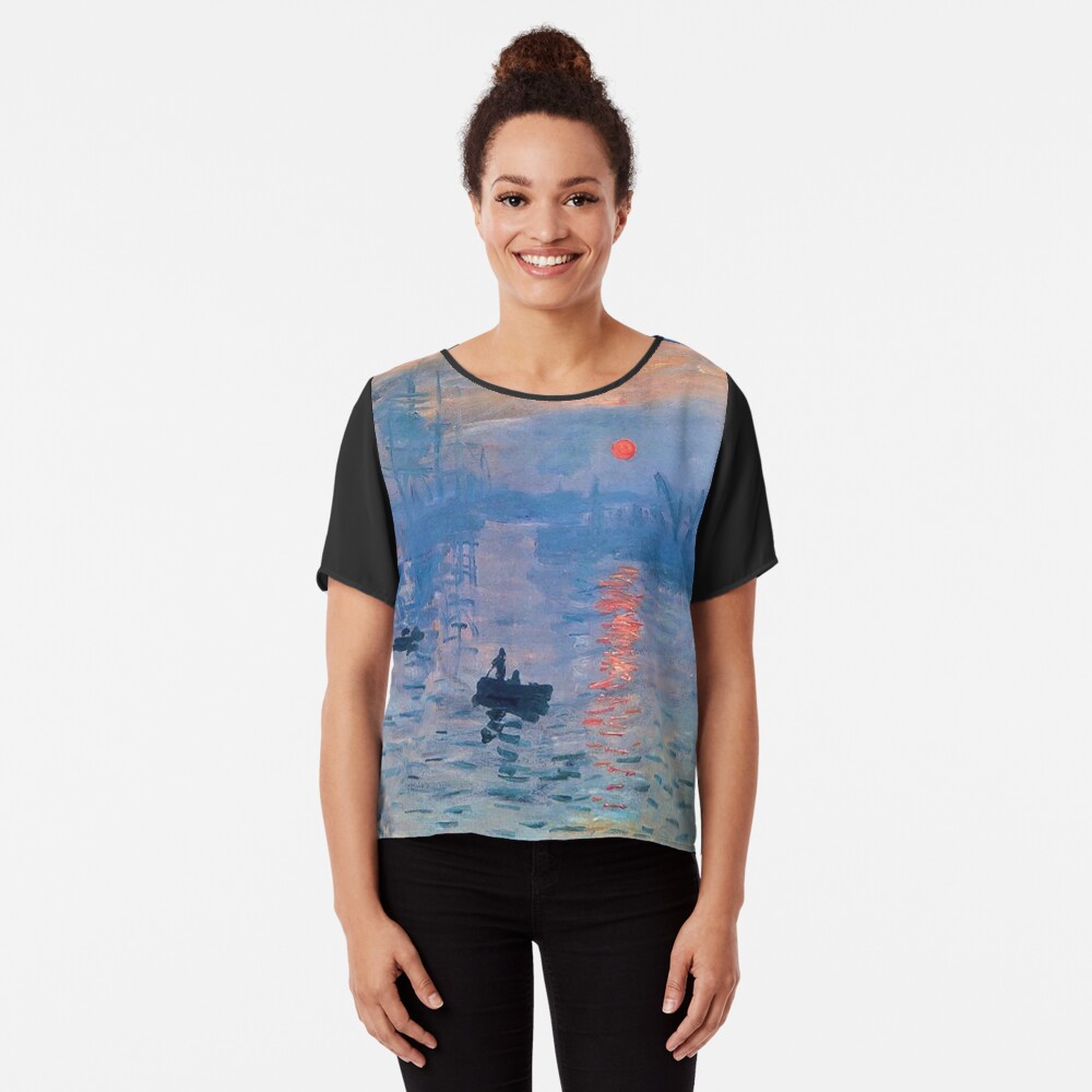 CLAUDE MONET, Impression, Sunrise. Chiffon Top