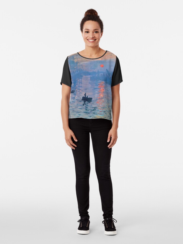 Alternate view of CLAUDE MONET, Impression, Sunrise. Chiffon Top