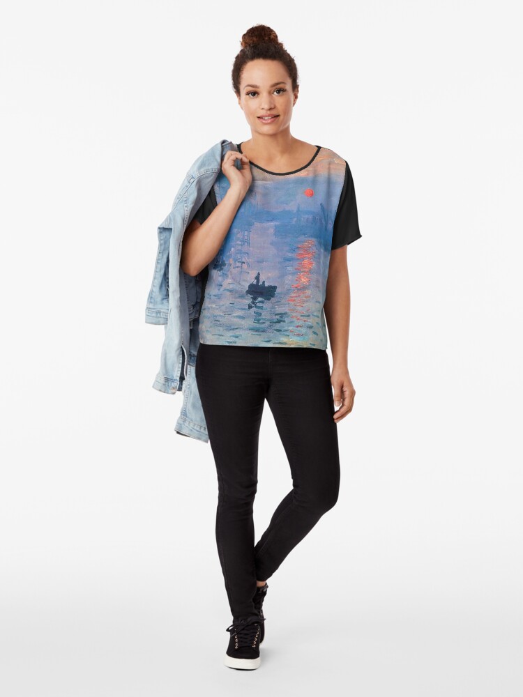 Alternate view of CLAUDE MONET, Impression, Sunrise. Chiffon Top