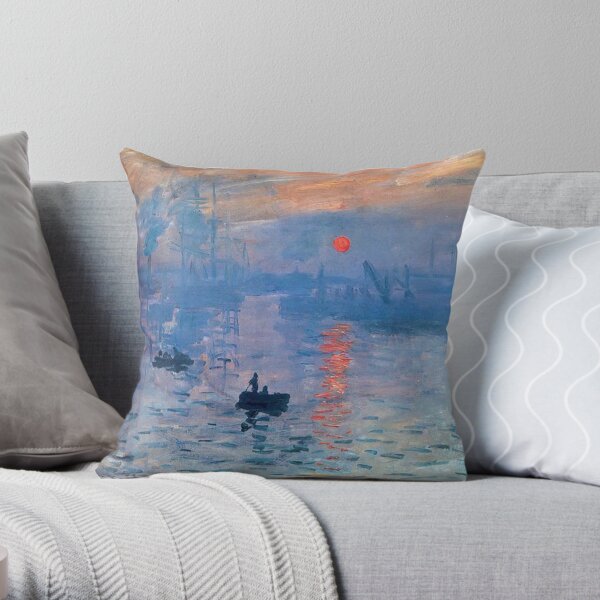CLAUDE MONET, Impression, Sunrise. Throw Pillow