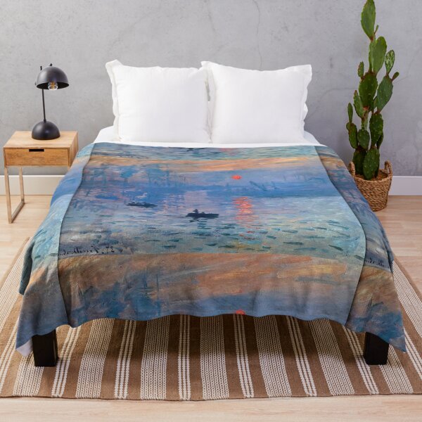 CLAUDE MONET, Impression, Sunrise. Throw Blanket