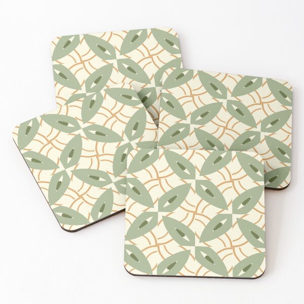 Aperçu de l'œuvre Abstract Retro Vintage Design with Swirls, Stripes and Circles in Brown, Sage Green, Burnt Orange, and Ivory créée et vendue par cozycaroline.