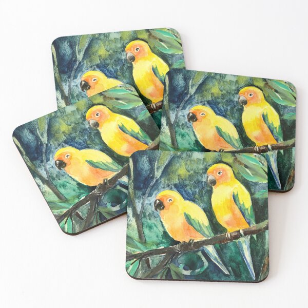 Item preview, Sun Conures in the forest designed and sold by Lemontreeart63.