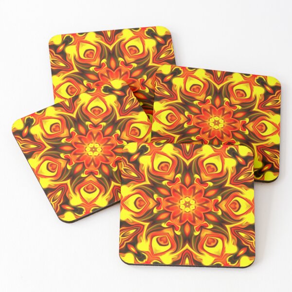 Artikelvorschau, Psychedelisches Kaleidoskop Orange und Gelb entworfen und verkauft von WormholeOrbital.