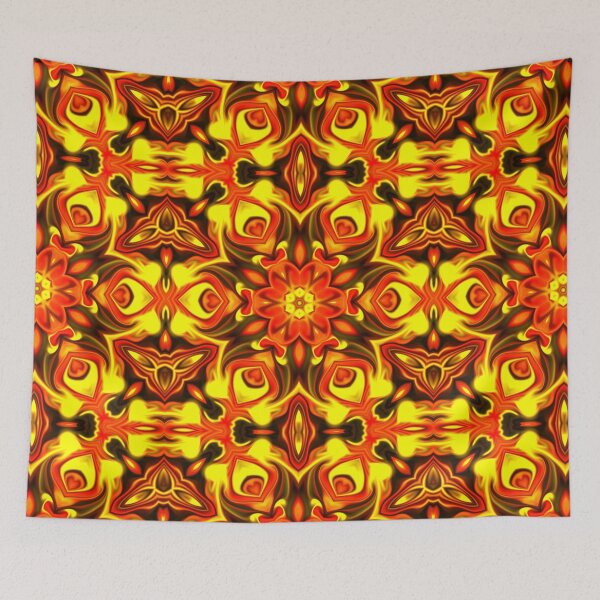 Artikelvorschau, Psychedelisches Kaleidoskop Orange und Gelb entworfen und verkauft von WormholeOrbital.