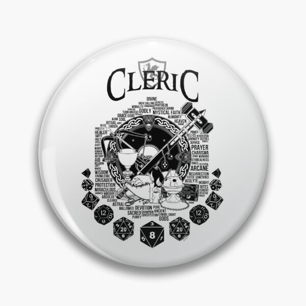 Item preview, Série de classes RPG Clerc - Version noire Sticker designed and sold by HajduMirella.