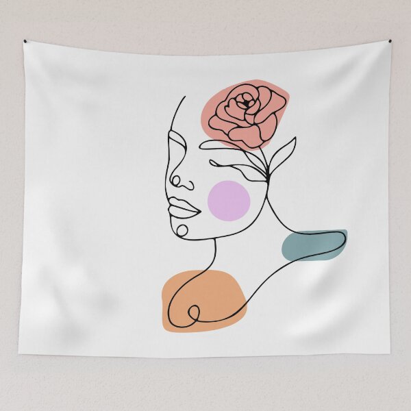 Item preview, Woman face with flower and leaves designed and sold by Almusawwir.