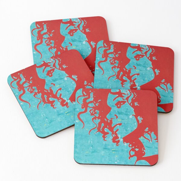 Item preview, Teal and Red Portrait designed and sold by Lorrinart.