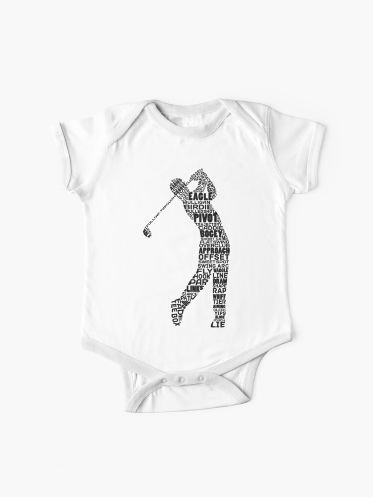 Golf Typography Golfer Golfing Terminology Baby One Piece