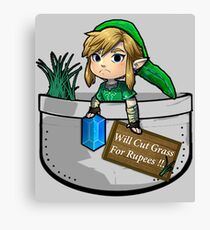 Zelda "Will Cut Grass For Rupees" Canvas Print