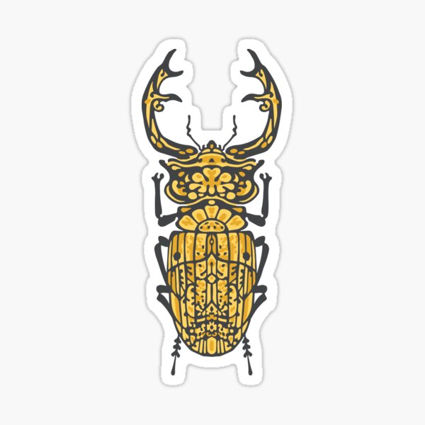Stag Beetle Pattern Design Sticker