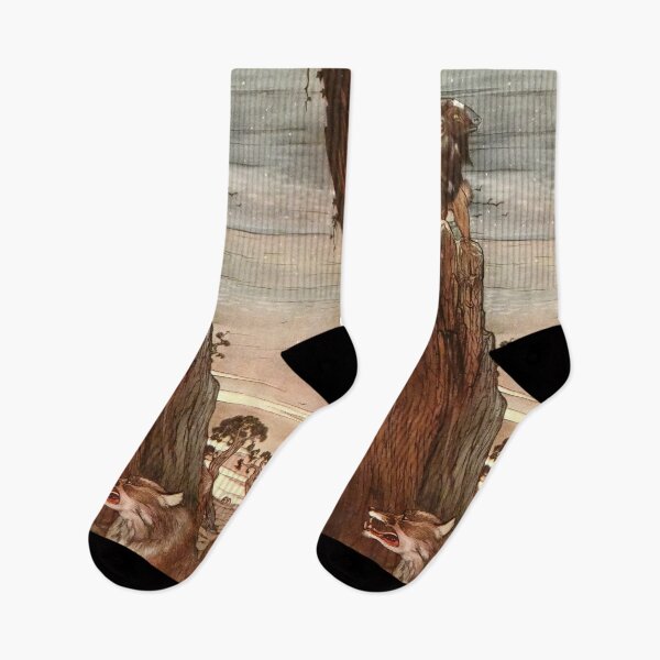 Item preview, Goats hiding from a wolf designed and sold by Vintage Designs +.