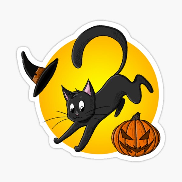 Halloween Black Cat Sticker
