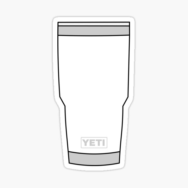 “YETI Rambler Cup (White)” Sticker for Sale by steveskaar | Redbubble