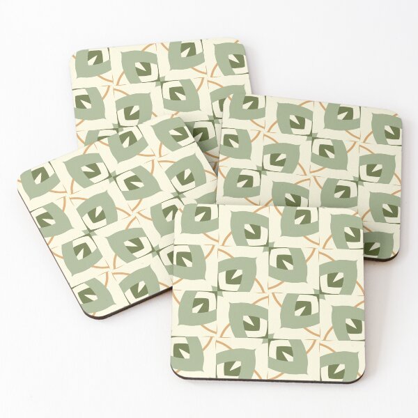 Aperçu de l'œuvre Abstract Retro Vintage Design with Swirls, Stripes and Circles in Brown, Sage Green, Burnt Orange, and Ivory créée et vendue par cozycaroline.