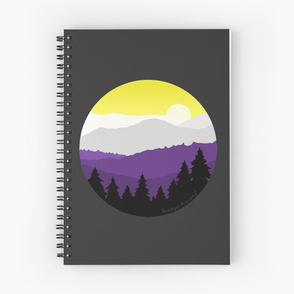 Item preview, Subtle Nonbinary Pride Flag Mountain Landscape designed and sold by AmethystArtwork.