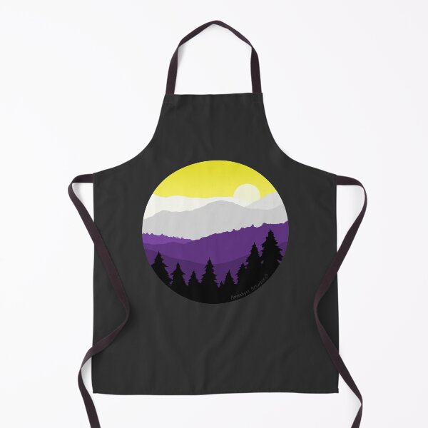 Item preview, Subtle Nonbinary Pride Flag Mountain Landscape designed and sold by AmethystArtwork.