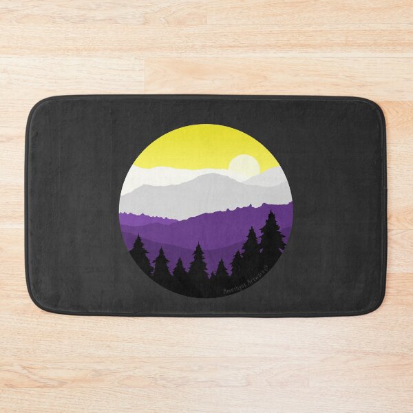 Item preview, Subtle Nonbinary Pride Flag Mountain Landscape designed and sold by AmethystArtwork.