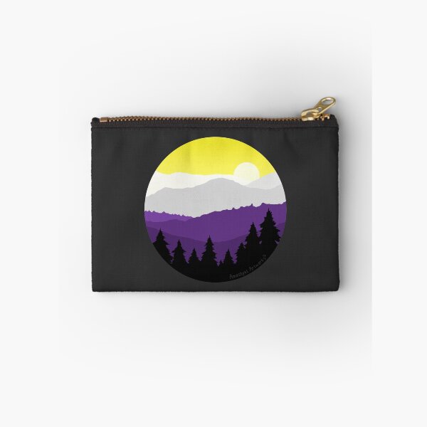 Item preview, Subtle Nonbinary Pride Flag Mountain Landscape designed and sold by AmethystArtwork.