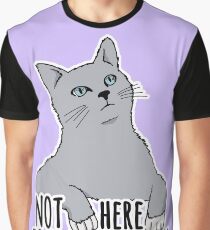 Camiseta gráfica No aquí para sonreír por ti - Gato feminista