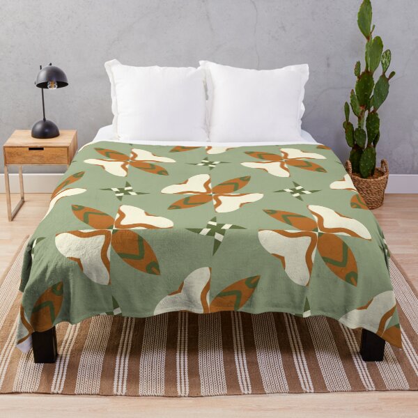 Item preview, Abstract Retro Vintage Design with Swirls, Stripes and Circles in Brown, Sage Green, Burnt Orange, and Ivory designed and sold by cozycaroline.