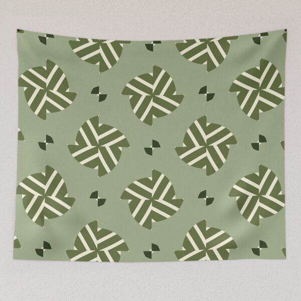 Artikelvorschau, Abstract Retro Vintage Design with Swirls, Stripes and Circles in Brown, Sage Green, Burnt Orange, and Ivory entworfen und verkauft von cozycaroline.