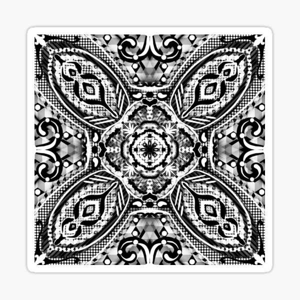 Mandala-Dream Black & amp; White Sticker