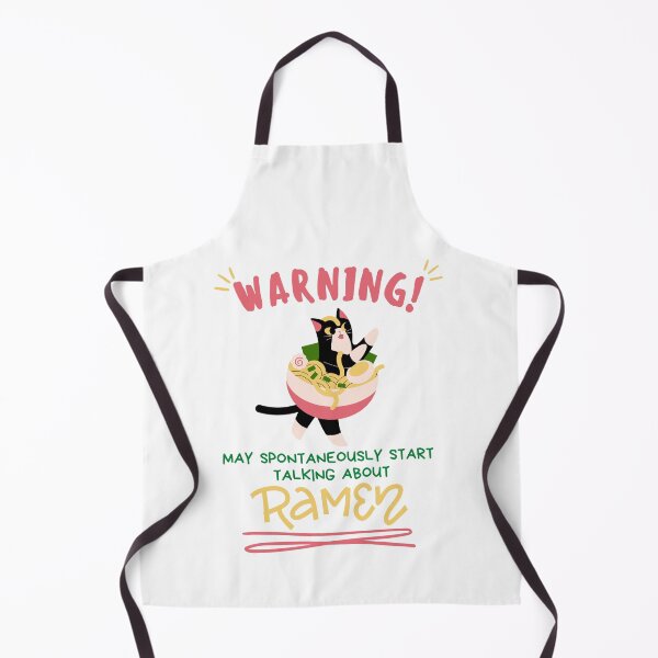 Item preview, Warning May Spontaneously Start Talking About Ramen Red Font - Cute Cat, Funny Foodie designed and sold by Teetee94.