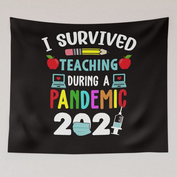 Item preview, virtual learning I survived teaching during a pandemic 2021 funny teacher appreciation gift  designed and sold by Majesticoo.