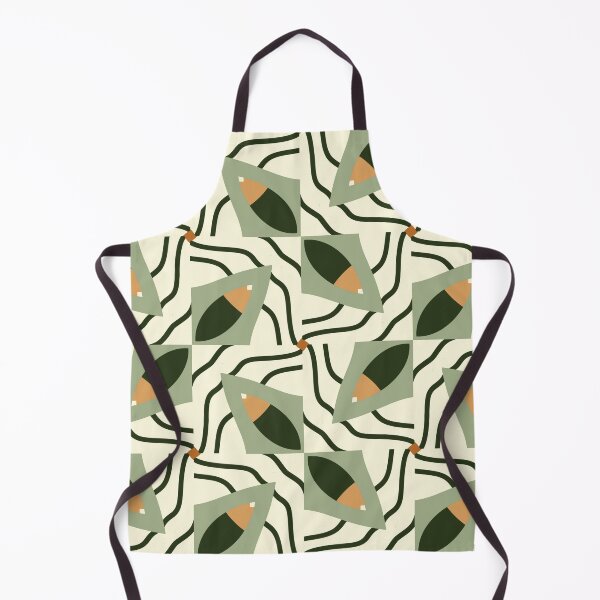 Artikelvorschau, Abstract Retro Vintage Design with Swirls, Stripes and Circles in Brown, Sage Green, Dark Green, Burnt Orange, and Ivory entworfen und verkauft von cozycaroline.