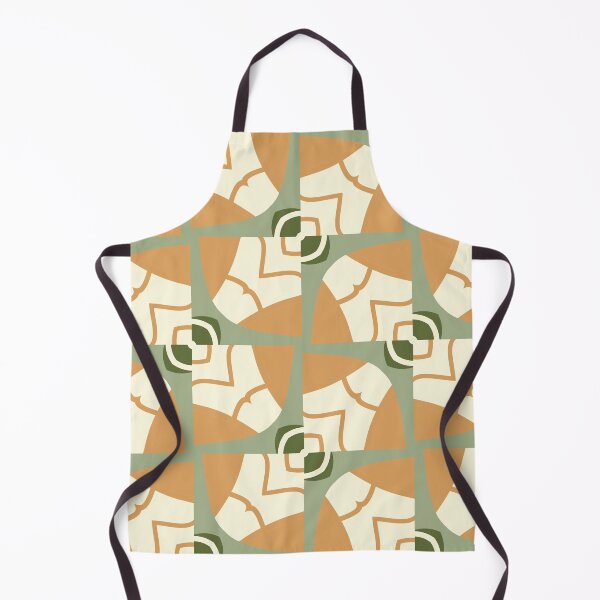 Artikelvorschau, Abstract Retro Vintage Design with Swirls, Stripes and Circles in Brown, Sage Green, Dark Green, Burnt Orange, and Ivory entworfen und verkauft von cozycaroline.