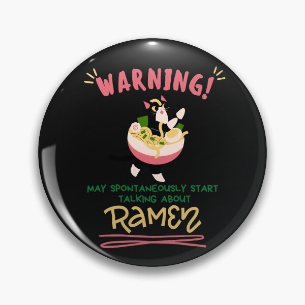 Item preview, Warning May Spontaneously Start Talking About Ramen Red Font Black - Cute Cat, Funny Foodie designed and sold by Teetee94.