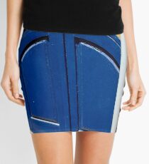 Blue Shutter Pipe Mini Skirt