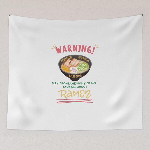 Item preview, Warning May Spontaneously Start Talking About Ramen Red Font - Cute, Funny Foodie designed and sold by Teetee94.