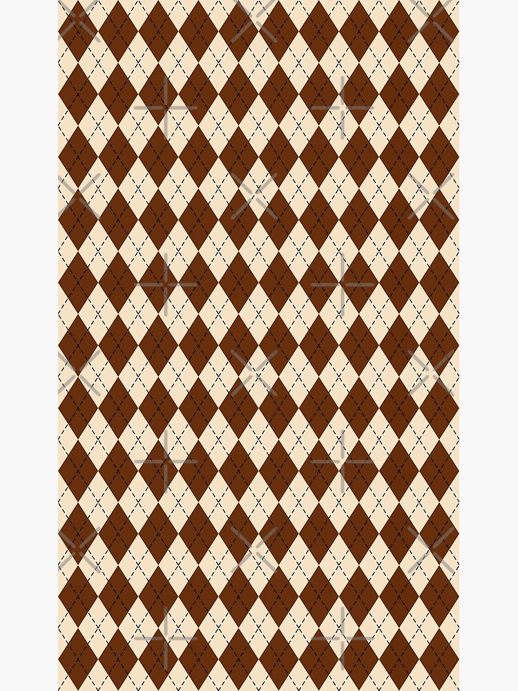 Brown Argyle Pattern Cute Preppy Aesthetic  Poster for Sale by cieloarts