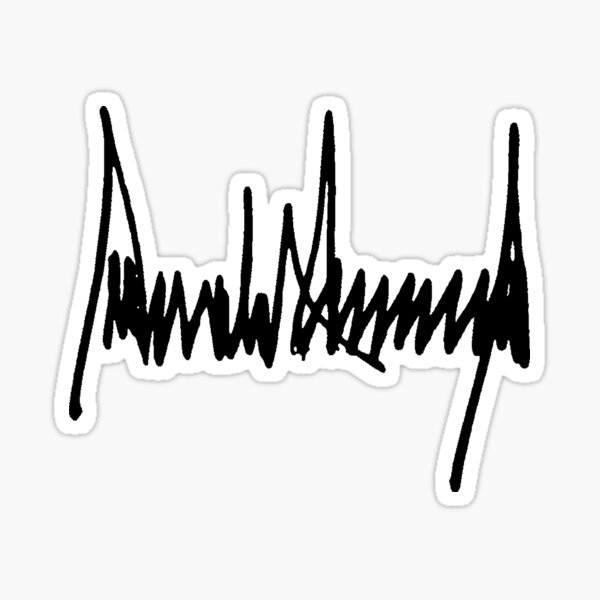 Vista previa del artículo con la obra «Firma del presidente Donald J. Trump», diseñado y vendido por tronictees.