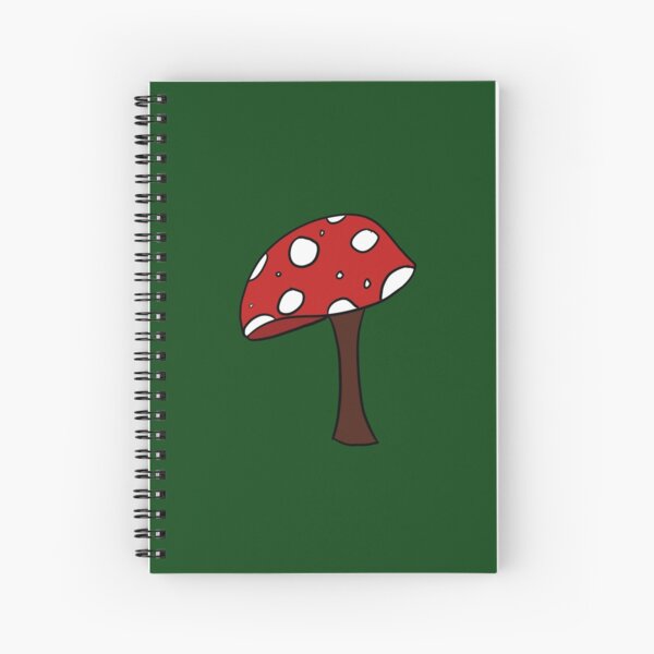 Little Red Mushroom (Dark Green Version) Spiral Notebook