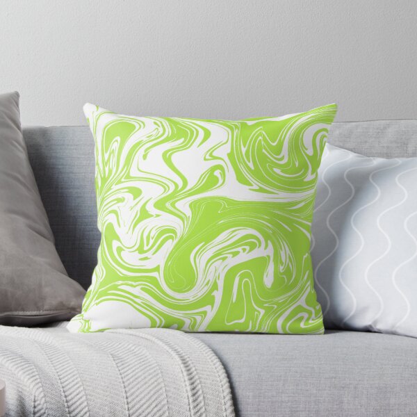 Key Lime Marble Swirl Throw Pillow